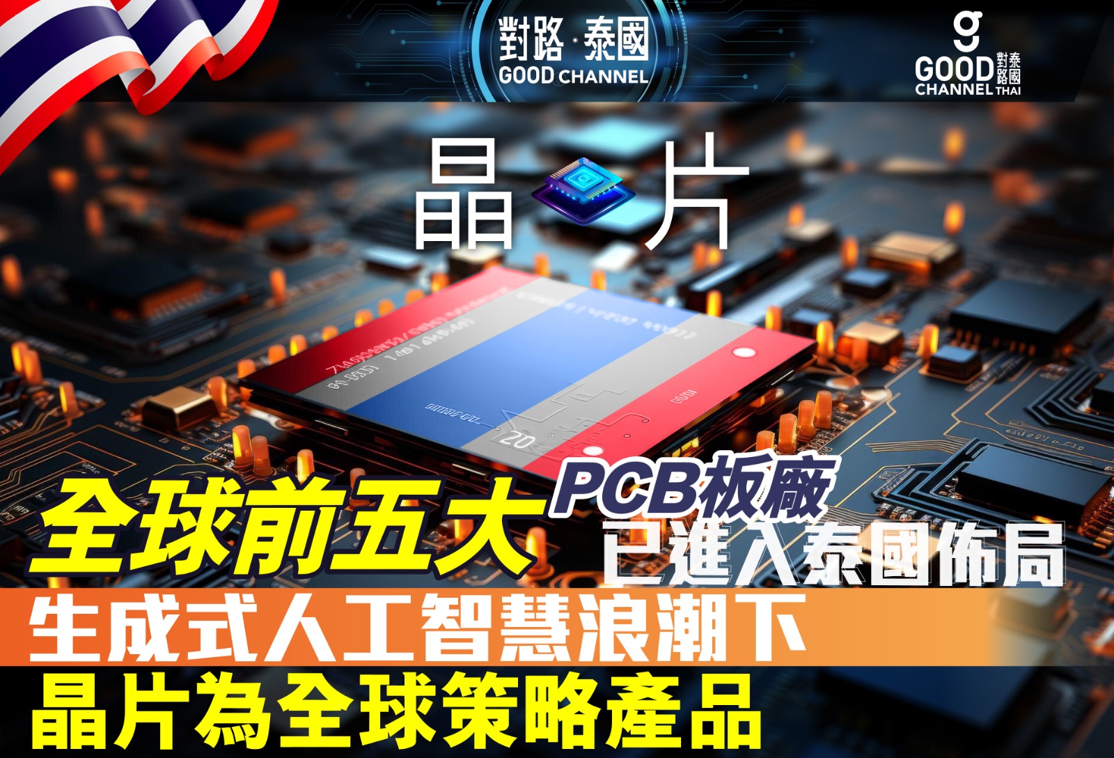 全球前五大PCB板廠已進入泰國佈局！生成式人工智慧浪潮下，晶片為全球策略產品！